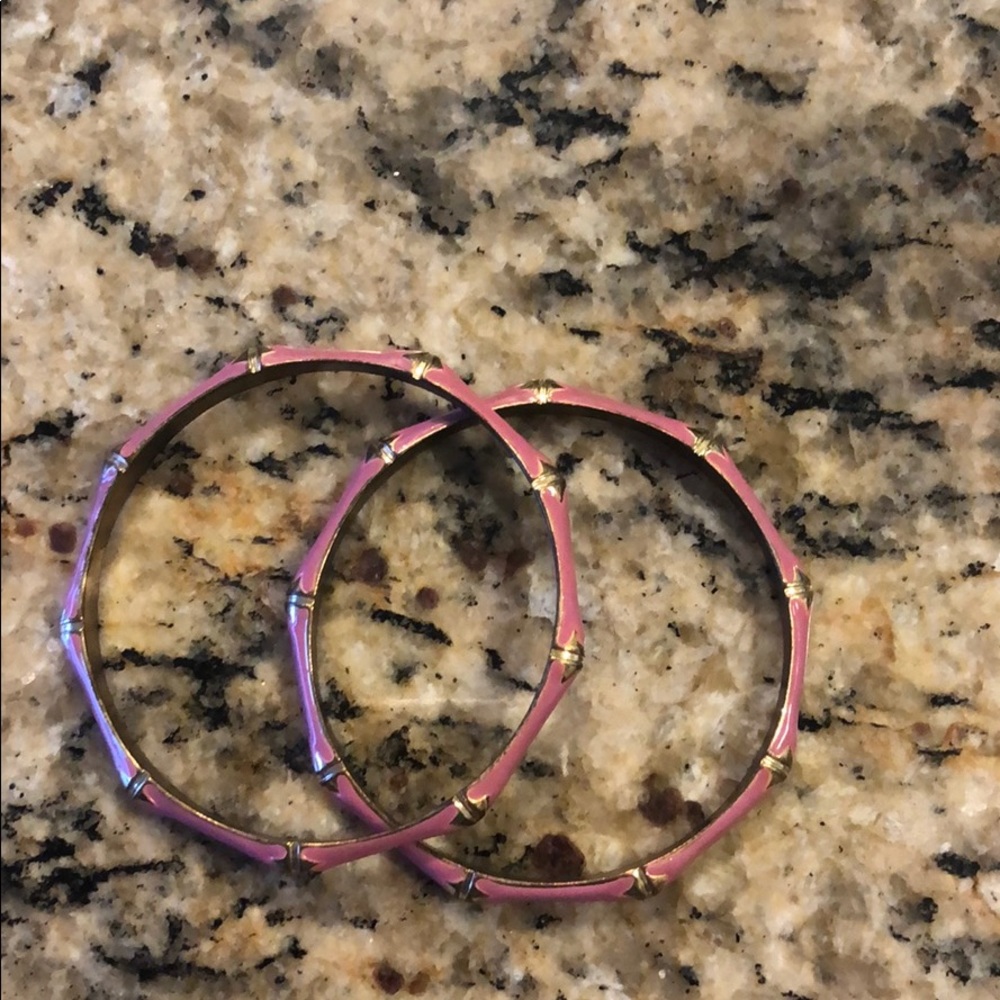 Pink bamboo bangles (2)